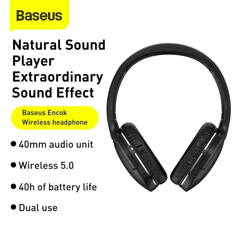 Baseus-D02 Pro Auscultadores Sem Fio Bluetooth, Fones De Ouvido Esportivos, Fone De Ouvido Estéreo HD, Fones De Ouvido Xiaomi, Bluetooth 5.0