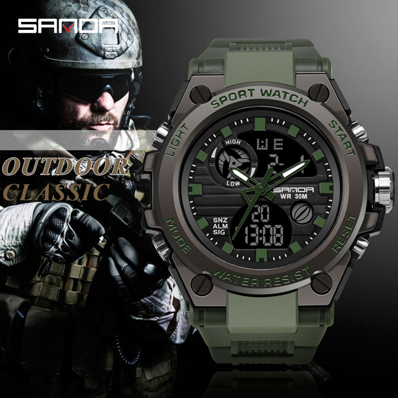 Sanda-relógio digital masculino impermeável militar