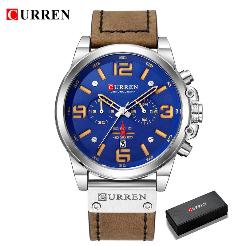 Relogio CURREN Masculino de Luxo , Moda Couro Esportes  Modelo 8318