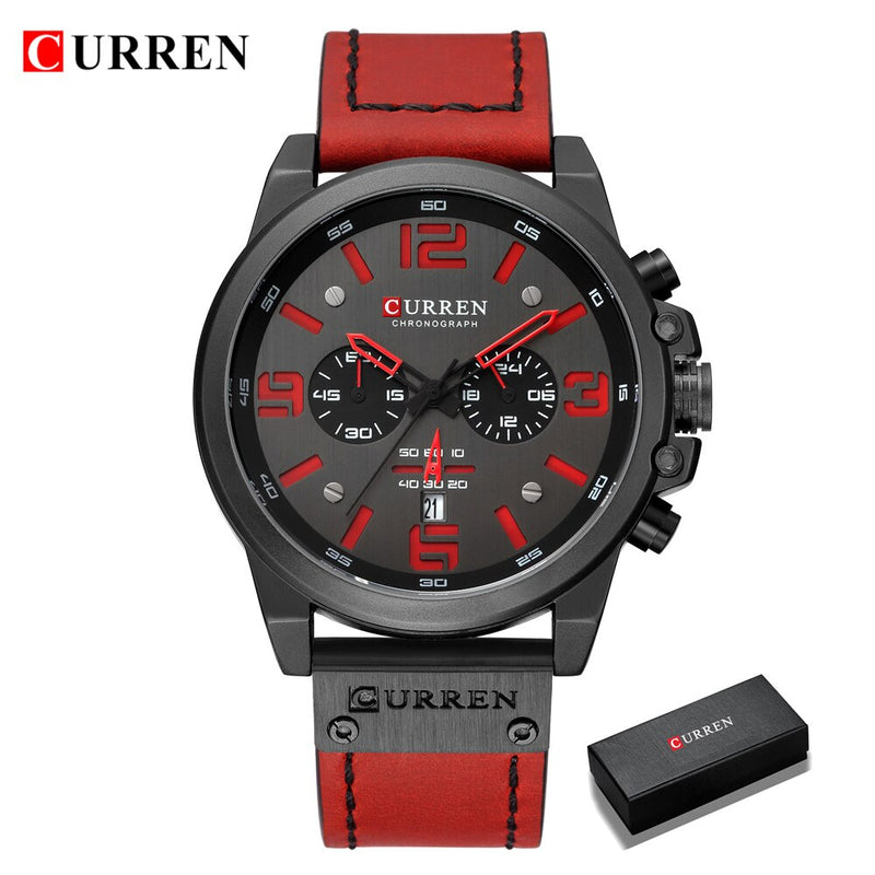 Relogio CURREN Masculino de Luxo , Moda Couro Esportes  Modelo 8318