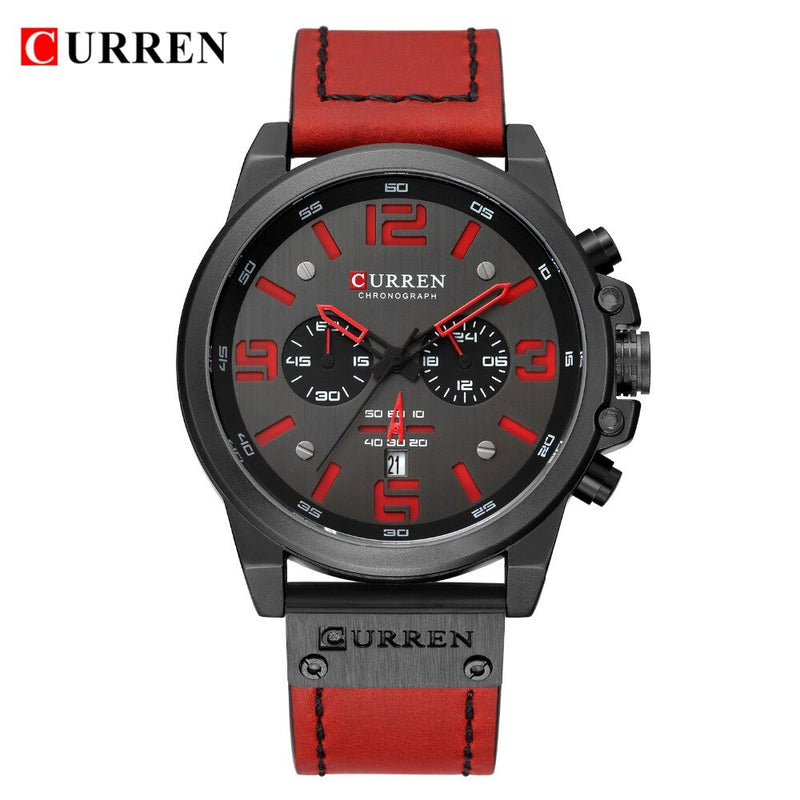 Relogio CURREN Masculino de Luxo , Moda Couro Esportes  Modelo 8318