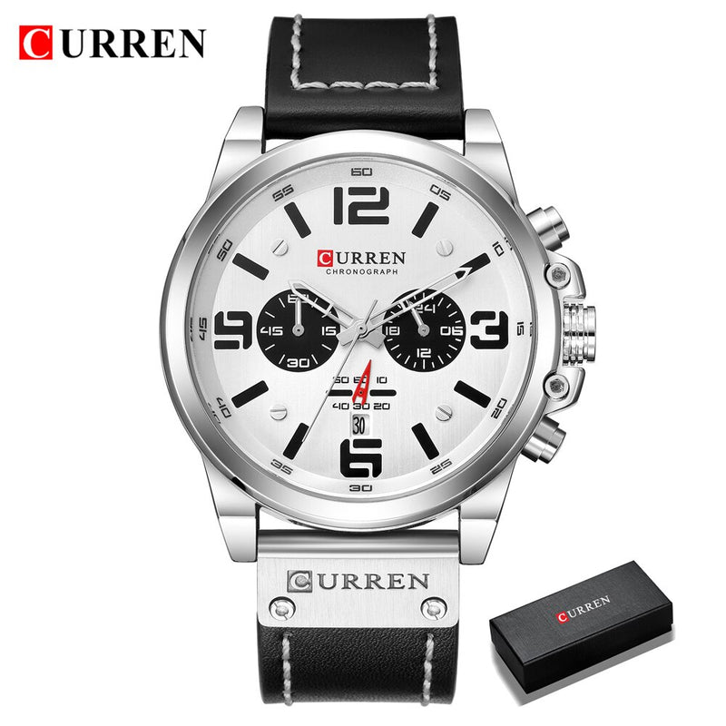 Relogio CURREN Masculino de Luxo , Moda Couro Esportes  Modelo 8318