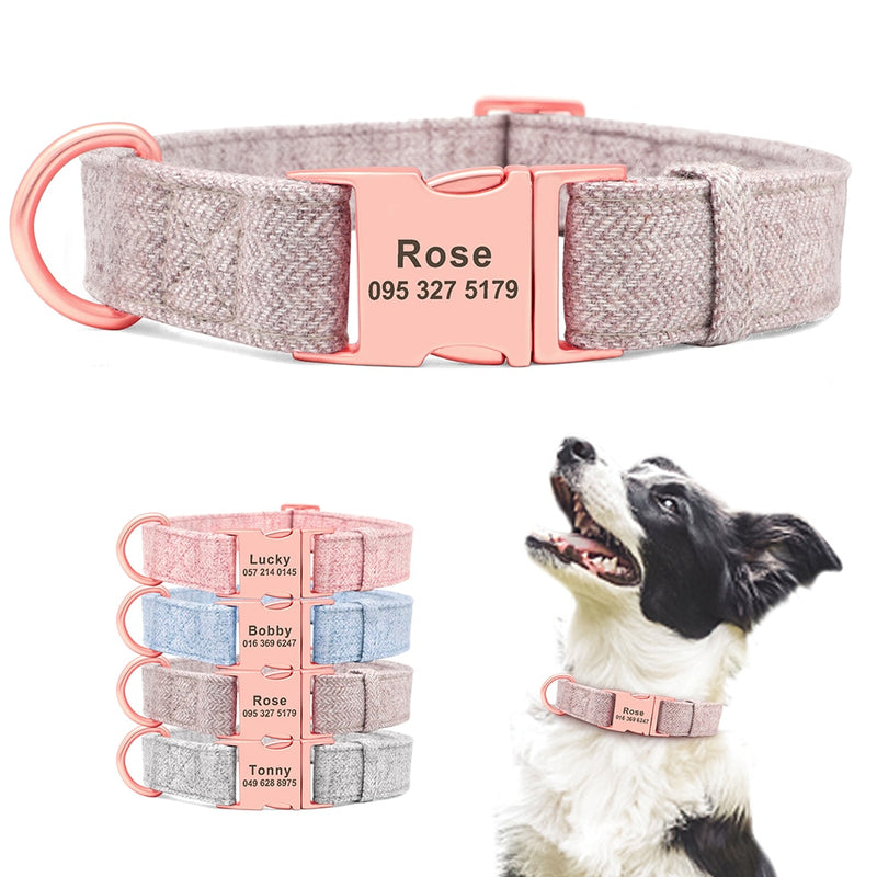 Coleira de cachorro personalizada, alta qualidade, ajustável, personalizado, coleira para animais de estimação, para cães pequenos, médios ou grandes, acessórios gravados