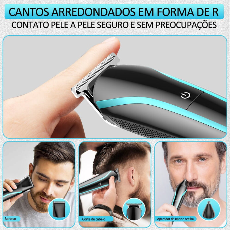 Yblntek 3 em 1 aparador de cabelo elétrico para homens aliciamento kit barba nariz e orelha, aparador, recarregável barbeiro máquina de corte de cabelo