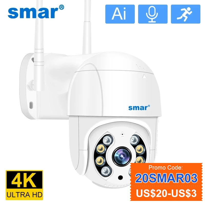 Camera de segurança Smar 1080p 3mp 5mp 4k WiFi ao ar livre 5X Zoom Digital